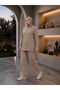 Women's Islamic Clothing Modal Fabric Crew Neck Tunic Top and Bottom Set - 5