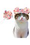 Adjustable summer pet hat, suitable for dogs and cats, with ear openings, breathable sun-protective, perfect small ideal outdoor activities (pink, L).