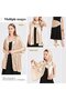Women's satin shawl apricot pink 65x220cm elegant evening/party. - 5
