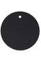 Waterproof round rubber placemats, heat-resistant and easy to wipe clean, made of PU material, suitable for home hotel use (medium - black). - 5