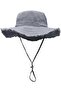 Fisherman hat 56-60cm unisex UV foldable adjustable wide brim tassel.