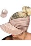 Women's summer sun hat pink elastic ponytail beach/golf. - 5
