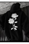 Unisex Shadow Rose Printed Winter Hooded Sweatshirt