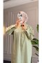 6594 - Stylish Comfortable Sleeve Cuff and Pocket Stone Detailed Woven Soft Fabric Women's Poplin Shirt-Tunic - 4