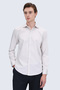 Ecru Slim Fit Open Italian Collar 100% Cotton Long Sleeve Sports Shirt - 4