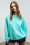Karius women's organic cotton fleece-lined oversize round neck blue sweatshirt - 2