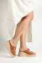 Dl 40 Double Buckle Detailed High-Sole Genuine Leather Slippers - 3