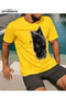 Giant Wolf Large Size Printed T-Shirt in Distinctive Colors