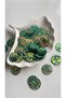 30 Grams 25 mm Green Mango Sequins Guipure Jewelry Fabric Bandana Mesh Beanie Bag Sequin Pearlescent Shiny Sequin Beads - Color: Green