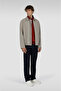 Men's Regular Fit Zippered Long Sleeve Beige Jacket - 2