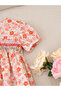 Girls Floral Print Smocked A-Line Dress - 4