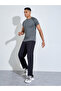 Charcoal Solid Raglan Sleeves Contrast Stitch Running T-Shirt - 2