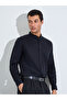 Black Solid Textured Regular Fit Shirt - 5