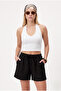 Women's Jamie 100% Cotton Muslin Soft Black Shorts with Elastic Waist - 3