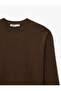 Cotton Long Sleeve Crew Neck Basic Oversize T-Shirt - 3