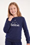 Girl's Printed Crew Neck Double Pocket Tracksuit Set - 4