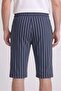 Men's Navy Blue White Striped Combed Modal Capri - 4