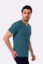 3-Pack Organic Cotton Men's Short Sleeve V-Neck T-Shirt (Salmon - Navy Blue - Petrol Blue) - 7