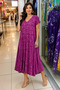 V-Neck Cotton Viscose Short Sleeve Dress - 2