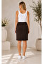 High Waist Above the Knee Stylish Fabric Pencil Skirt - 2