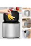 Hanging Kitchen Stainless-Steel Small Trash Can with Lid, 2 in 1 Kitchen Compost Bin for Counter Top