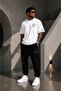 089 Print Detailed Oversize Cotton T-Shirt Tracksuit Set