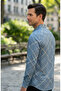 Long Sleeve Plaid Cotton Tencel Fabric Full Lycra Shirt - 2