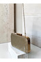 Gold Gold Dore Striped Laser Patterned Women's Evening Dress Bag Wedding Engagement Graduation - 3