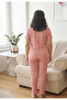 Women's Oversized Printed Long Sleeve 100% Cotton Crew Neck Pajama Set - 4