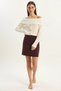 Women's Boat Neck Button Detailed Knitwear Cream Sweater - 6