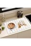 Stone Drying Mat – 30×40cm,Square Foldable and Highly Absorbent.Made from diatomaceous earth,perfect for kitchen counters,dishes, cups,and even bathroom countertops.White. - 3