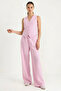Women's High Waist Lined Vest Pink Bottom-Top Set - 4