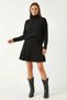 Women's Skirted Knitwear Black Top and Bottom Set - 4