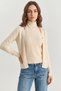 Women's Halter Neck Cream Cardigan with Internal Blouse Detail - 5