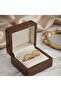 Gold Color Zircon Stone Fence Ring Model Steel Earrings - 4