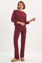 Women's Relaxed Fit Top Ribbed Elastic Waist Thessaloniki Cherry Set - 4