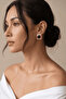 Gold Color Rectangular Black Vintage Earrings - 4