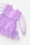 Le Mabelle Girls' Shoulder Ruffle Star Printed Tulle Dress Lilac - 6