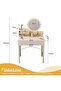 Bedroom Dresser Table，Modern Desk，Multifunctional Storage Dressing Table，Equipped with Drawers and Shelves，Simple Style Dresser with LED Mirror（White，RJ60CK） - 3