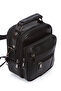 Men's Black Steel Case Genuine Leather Hand and Shoulder Bag with Adjustable Strap (Small Size) and Wallet - 3