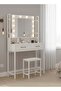 Makeup Vanity with Multiple Shelves and Drawers White - 2