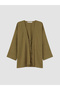 Lcw Everyday Khaki Oversize Linen Blend Women's Kimono - 4