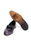 Black Color Laceless Genuine Leather Men's Shoes - 3
