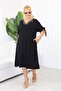 Plus Size Cotton Lycra Dress with Bow Detail on the Sleeves - 3