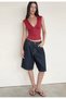V-Neck Stretchy Crop Top Blouse G8070 - 2
