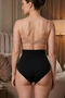 Women's Casual Flexible Gathering Black Panties - 6