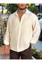 Oversize Basic Muslin Fabric Shirt - 3