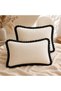 Black Ruffled Pillowcase Set of 2 50X70 cm – with Cover, Without Zipper, Cream - 4