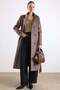 High Collar Double Breasted Long Coat Latte 3176
