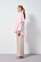 Women's Pink Oversize Poplin Shirt with Scarf 31087 - 2